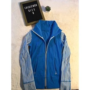 Lululemon Blue and White Striped Jacket size 8